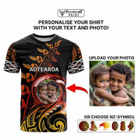Custom New Zealand T Shirt Aotearoa Symbols with Maori Fern Reggae Arty Color CTM09 - Polynesian Pride