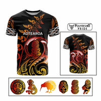 Custom New Zealand T Shirt Aotearoa Symbols with Maori Fern Reggae Arty Color CTM09 - Polynesian Pride