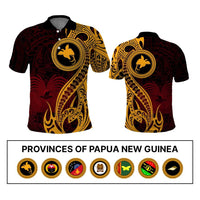 Custom Provinces of Papua New Guinea Polo Shirt Bird of Paradise Polynesian Tribal CTM09 Multicolor - Polynesian Pride