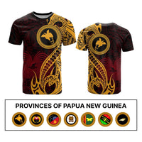 Custom Provinces of Papua New Guinea T Shirt Bird of Paradise Polynesian Tribal CTM09 Multicolor - Polynesian Pride