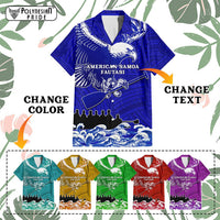 Custom American Samoa Fautasi Race Hawaiian Shirt Eagle With Polynesian Pattern CTM14 - Polynesian Pride