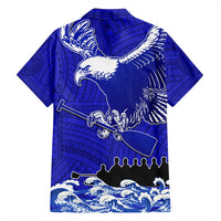 Custom American Samoa Fautasi Race Hawaiian Shirt Eagle With Polynesian Pattern CTM14 - Polynesian Pride