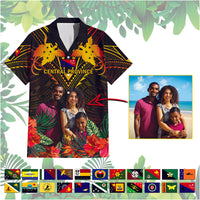 Custom Photo Papua New Guinea Provinces Hawaiian Shirt Flag With Polynesian Tropical Flowers - Polynesian Pride