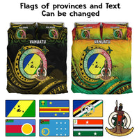 Custom Vanuatu Provinces Bedding Set Coat Of Arms Mix Flag