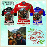 Custom Photo Kia Ora New Zealand Polo Shirt Pohutukawa Kiwi Santa Meri Kirihimete