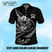 Custom New Zealand Darts Polo Shirt Aotearoa Maori Silver Fern Dart's Name CTM14 - Polynesian Pride