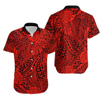 Hawaii Couples Matching Mermaid Dress and Hawaiian Shirt Red Polynesian Tribal Art LT14 - Polynesian Pride