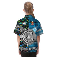 New Zealand Maori Aotearoa Fiji Tapa Together Hawaiian Shirt KID - Paua Shell LT8 - Polynesian Pride