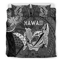 Hawaii Shark and Turtle Bedding Set With Black Kakau LT9 - Polynesian Pride