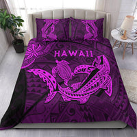 Hawaii Shark and Turtle Bedding Set With Purple Kakau LT9 Purple - Polynesian Pride