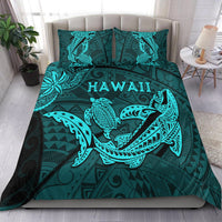 Hawaii Shark and Turtle Bedding Set With Turquoise Kakau LT9 Turquoise - Polynesian Pride