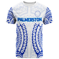Cook Islands Palmerston T Shirt Tribal Pattern LT12 Blue - Polynesian Pride