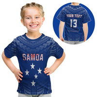 (Custom Personalised) Samoa T Shirt Kid Simple Polynesian - Custom Text And Number LT13 Youth XL Size14 - Polynesian Pride