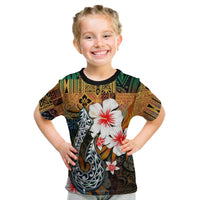 (Custom Personalised) Hawaii Fish Hook T Shirt Kid Style LT6 Youth XL Size14 - Polynesian Pride