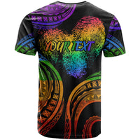 Personalised It's in my DNA Polynesian Valentine Day Couple T Shirt Fingerprint with Color Pride Flag LT9 - Polynesian Pride