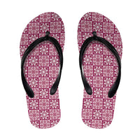 Akala Palaka Quilt Hawaii Flip Flops Hawaiian Tropical Monstera Sea Turtle
