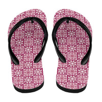 Akala Palaka Quilt Hawaii Flip Flops Hawaiian Tropical Monstera Sea Turtle