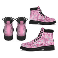 Alaka Aloha Hawaii All Season Boots Plumeria Lei With Palaka Motif LT14 - Polynesian Pride
