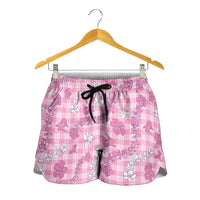 Alaka Aloha Hawaii Shorts for Women Plumeria Lei With Palaka Motif LT14 - Polynesian Pride