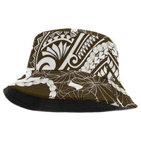 Aloha Hawaii Kalo Pikake Lei Bucket Hat Chest Tattoo Gold Hawaiian Pattern
