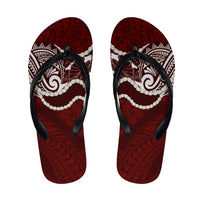 Aloha Hawaii Kalo Pikake Lei Flip Flops Chest Tattoo Oxblood Hawaiian Pattern
