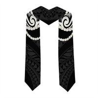 Aloha Hawaii Kalo Pikake Lei Graduation Stole Chest Tattoo Black Hawaiian Pattern