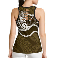 Aloha Hawaii Kalo Pikake Lei Hollow Tank Top Chest Tattoo Gold Hawaiian Pattern