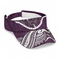 Aloha Hawaii Kalo Pikake Lei Sun Visor Cap Chest Tattoo Purple Hawaiian Pattern LT14 Universal Fit Purple - Polynesian Pride