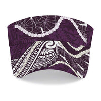 Aloha Hawaii Kalo Pikake Lei Sun Visor Cap Chest Tattoo Purple Hawaiian Pattern LT14 - Polynesian Pride