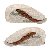 Aloha Hawaii Mikioi Lei Jeff Hat Beige Tropical Flower Pattern LT14 - Polynesian Pride