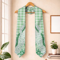 Aloha Hawaii Palaka Graduation Stole Green Plumeria Lei