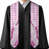 Aloha Hawaii Palaka Graduation Stole Pink Plumeria Lei