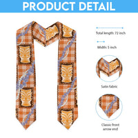 Aloha Hawaii Tiki Palaka Motifs Graduation Stole Honohono Lei Orange Elegant Vibes