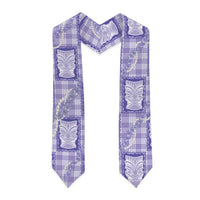 Aloha Hawaii Tiki Palaka Motifs Graduation Stole Honohono Lei Purple Elegant Vibes