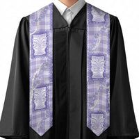Aloha Hawaii Tiki Palaka Motifs Graduation Stole Honohono Lei Purple Elegant Vibes