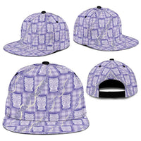 Aloha Hawaii Tiki Palaka Motifs Snapback Cap Honohono Lei Purple Elegant Vibes