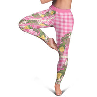 Aloha Puakenikeni Anthurium Pikake Lei Leggings Tropical Pink Hawaiian Palaka Pattern LT9 - Polynesian Pride