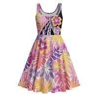 Aloha Vintage Hibiscus Lei Seamless Pattern Midi Dress LT9 Pink - Polynesian Pride