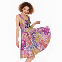 Aloha Vintage Hibiscus Lei Seamless Pattern Midi Dress LT9 - Polynesian Pride