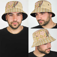 Aloha Vintage Palaka Floral Hawaiian Quilt Bucket Hat Melemele Motif - Polynesian Pride