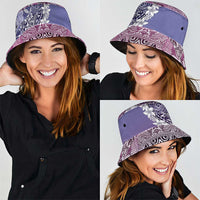 Aloha Vintage Plumeria Hawaiian Tapa Pattern Bucket Hat Gradient Hawaiian Tapa Pattern - Polynesian Pride