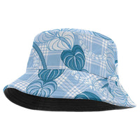 Anthurium Pikake Ti Leaf Palaka Bucket Hat Blue Version