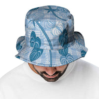 Anthurium Pikake Ti Leaf Palaka Bucket Hat Blue Version