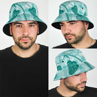 Anthurium Pikake Ti Leaf Palaka Bucket Hat Turquoise Version