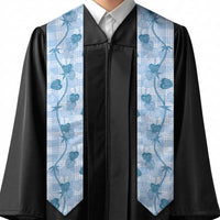 Anthurium Pikake Ti Leaf Palaka Graduation Stole Blue Version