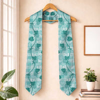 Anthurium Pikake Ti Leaf Palaka Graduation Stole Turquoise Version