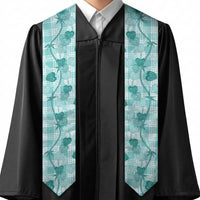Anthurium Pikake Ti Leaf Palaka Graduation Stole Turquoise Version