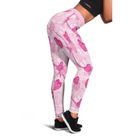 Anthurium Pikake Ti Leaf Palaka Leggings Pink Version