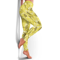 Anthurium Pikake Ti Leaf Palaka Leggings Yellow Version