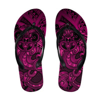 Aotearoa Maori Hei Tiki Flip Flops Mawhero Kowhaiwhai Puhoro Motif